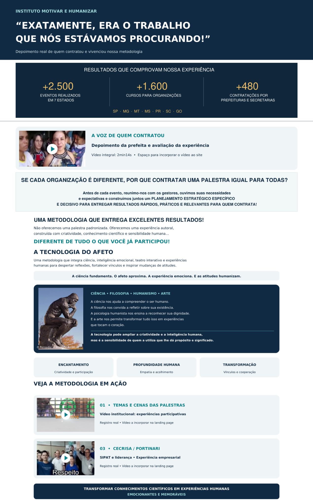 Página 2 da apresentação aprovada do Instituto Motivar e Humanizar