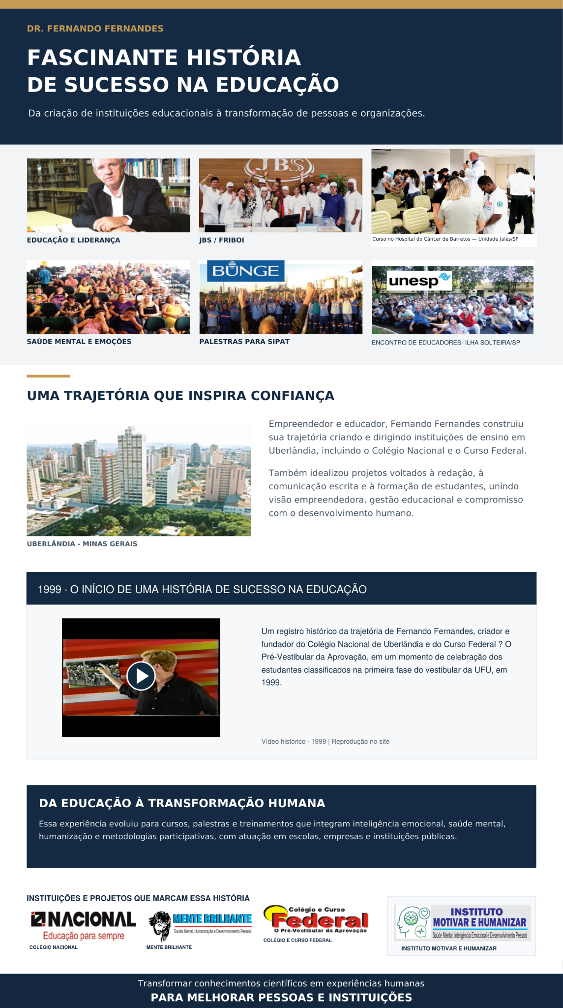 Página 3 da apresentação aprovada do Instituto Motivar e Humanizar